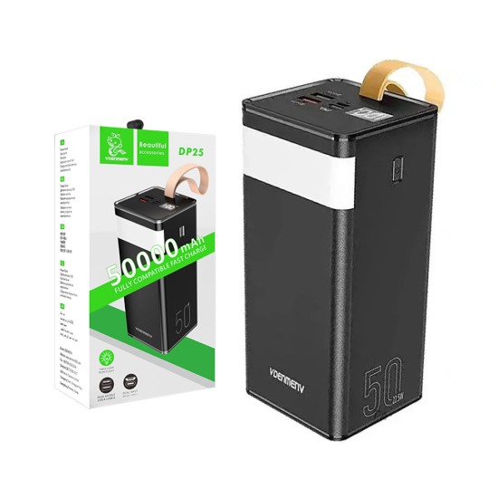 Denmen Power Bank DP25 with Dual USB Ports 50000mAh Black